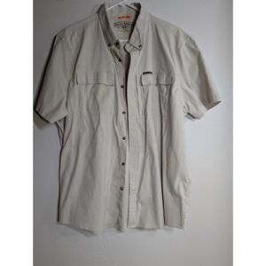 Field & Stream Fishing Shirt Mens XXL Short Sleeve Hiking Outdoor Beige